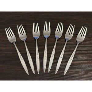 7 Oneida Royal Harvest Salad Forks William A Rogers Premier Stainless Vintage